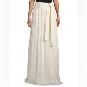 Stunning Brand New St John Flocked Glitter Crinkle Chiffon Maxi Skirt Size 4